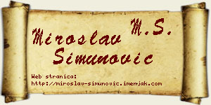 Miroslav Simunović vizit kartica